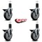 Service Caster 5'' Thermoplastic Rubber Swivel 1-5/8'' Expanding Stem Caster Set with Brake, 4PK SCC-EX20S514-TPRB-PLB-158-4 - alternate 3